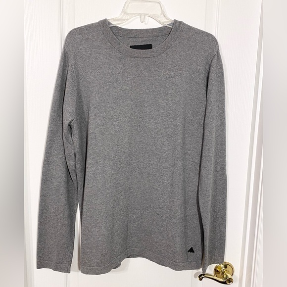 BURTON Cotton Wool Blend Thin Crewneck Sweater, Gray, Men’s Medium - Picture 1 of 7